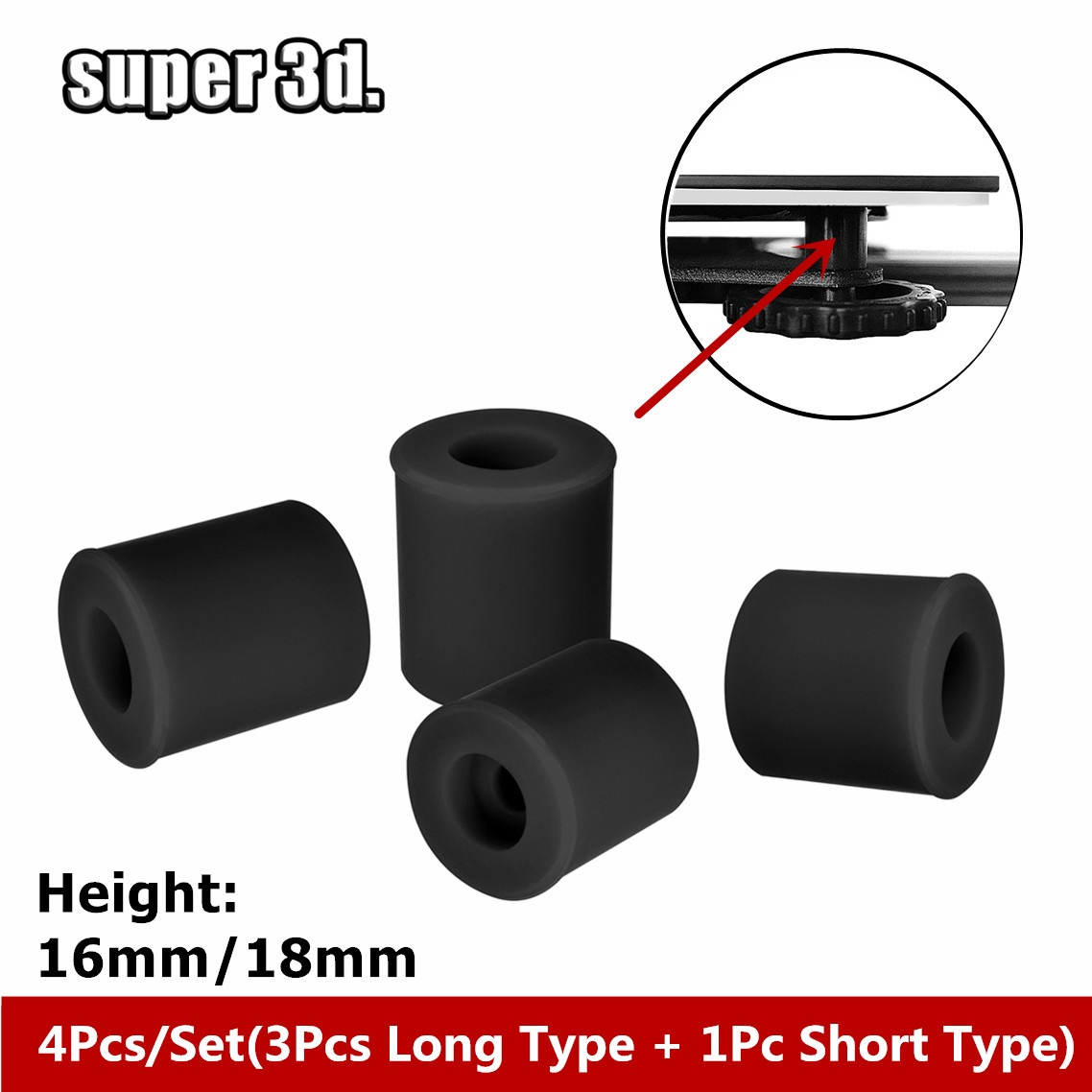 4/8/20Pcs Hot Bed Leveling Sil - 3D Printer Stand 评论和价格