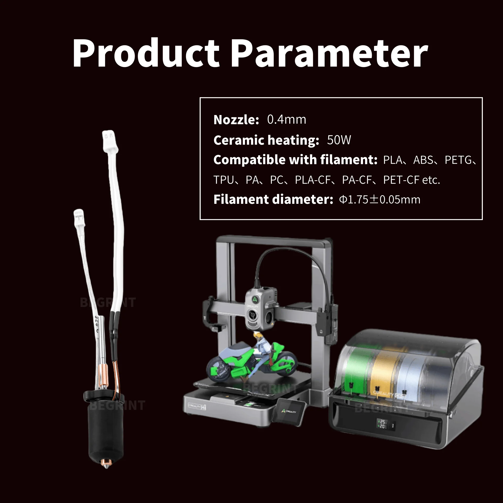 High Temp Ceramic Heater Hoten - Hotend Assembly 评论和价格