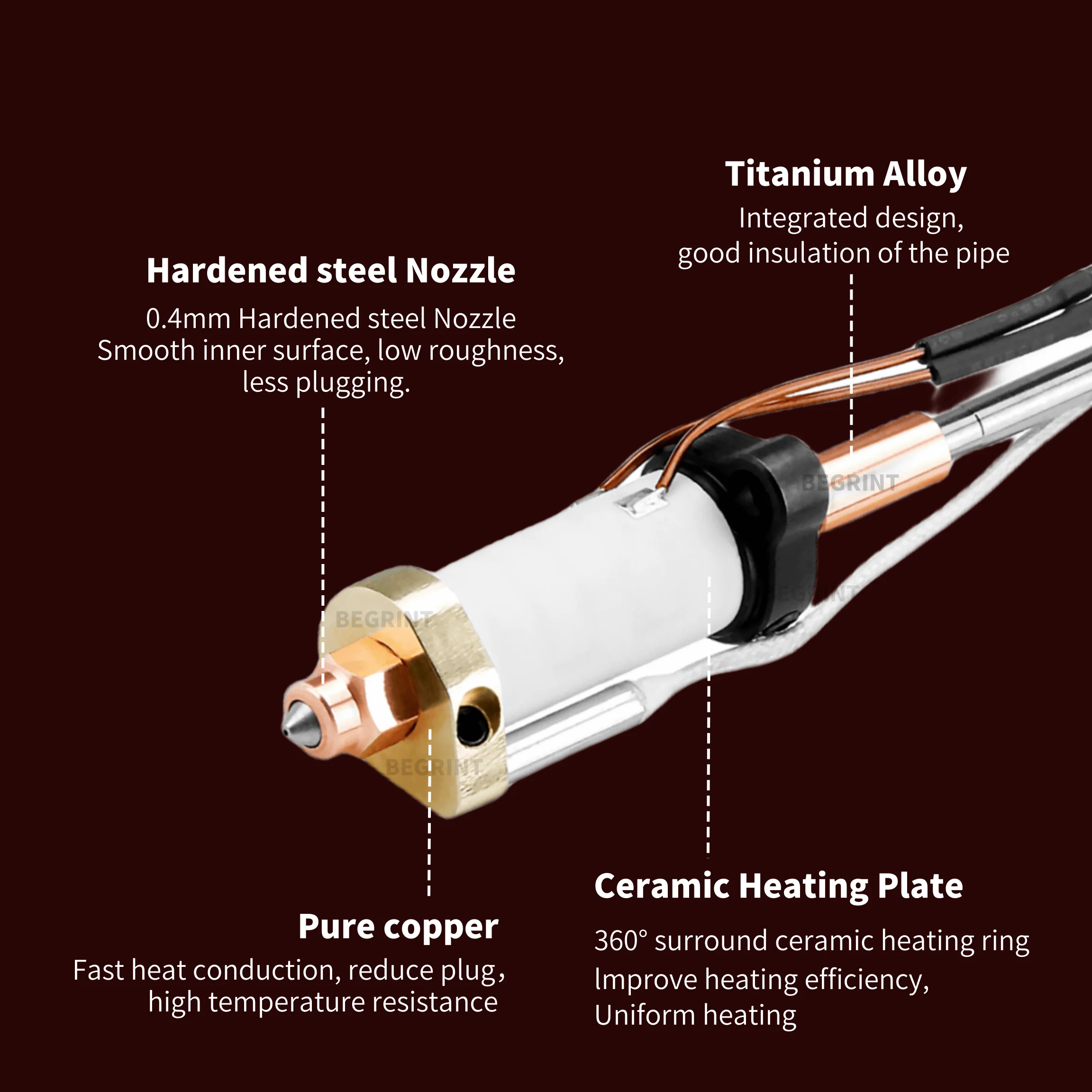 High Temp Ceramic Heater Hoten - Hotend Assembly 评论和价格